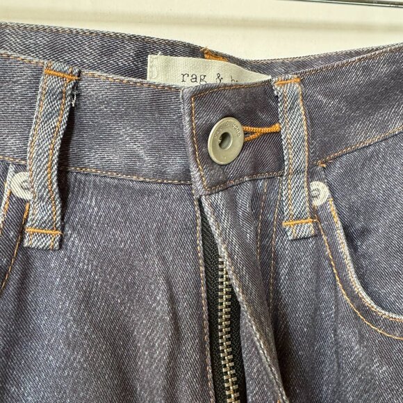 Rag & Bone Rosa Miramar Liquid Straight-Leg Pants Sweatpant Jeans Dark Wash 24 - Picture 9 of 11